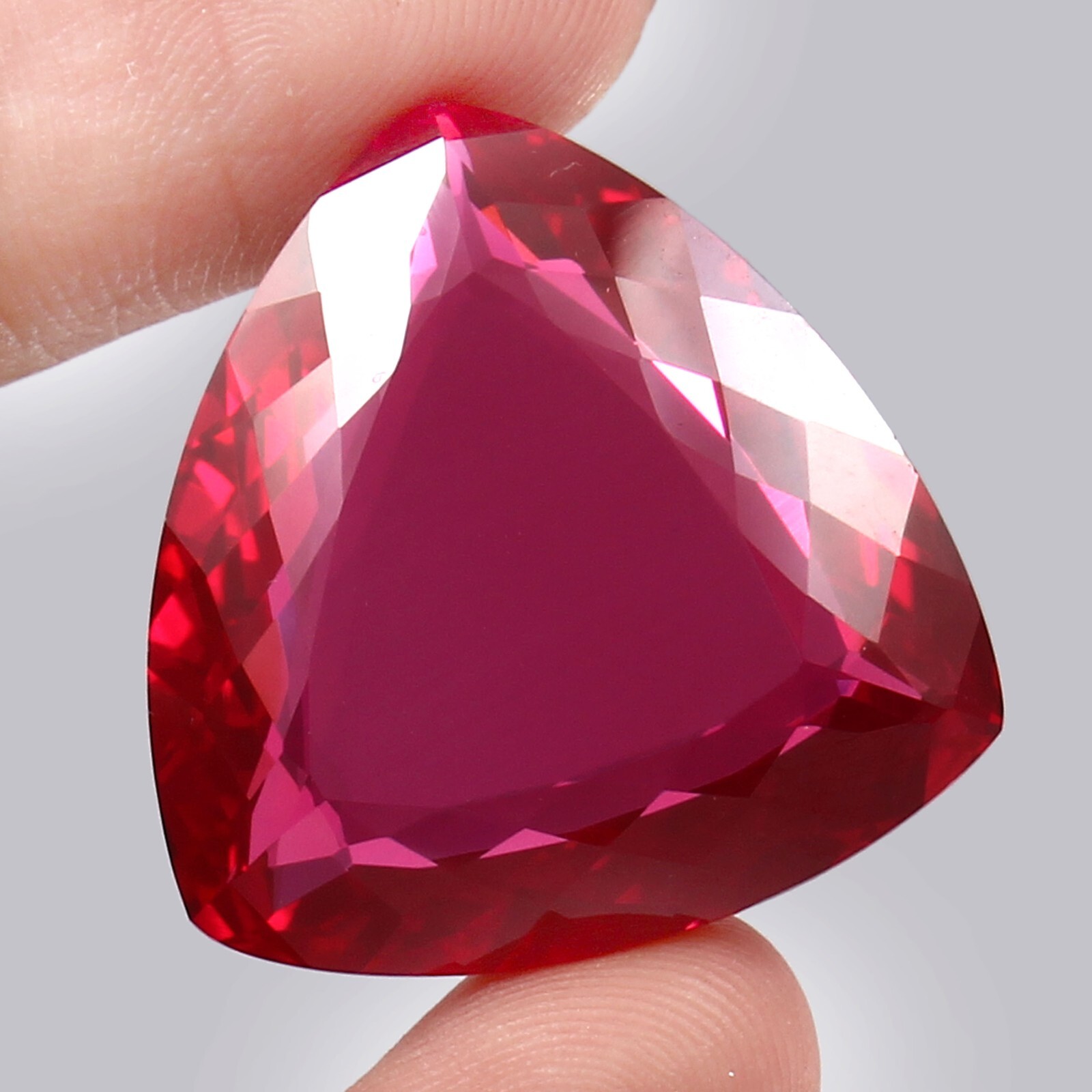AAA Natural Mozambique Blood Red Ruby Fancy Trillion Loose Cut Gemstone 27×26 MM