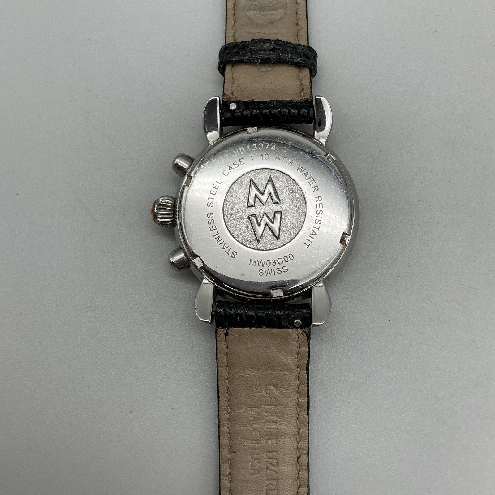 Michele CSX Chronograph Womens Watch 36mm MOP Leather Swiss Leather New Battery