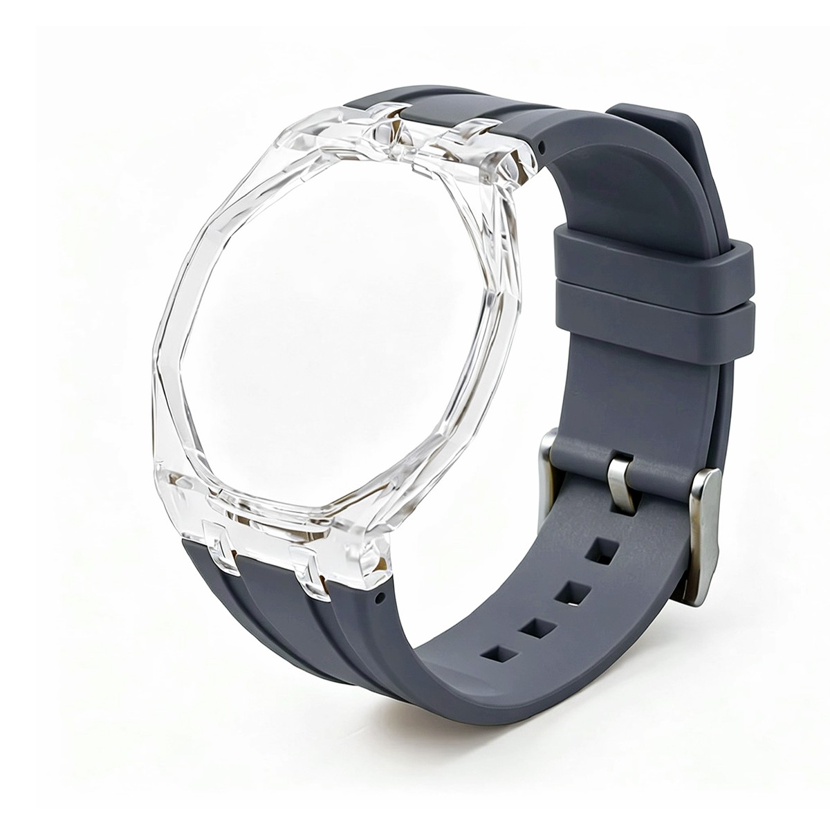 Transparent PC Glacier Case Silicone Wristband Mod Kit For Swatch X AP Royal Pop