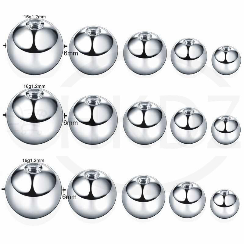 Replacement Spare Balls Labret Piercing Attachments 3mm 4mm 5mm 6mm 8mm 14G16G