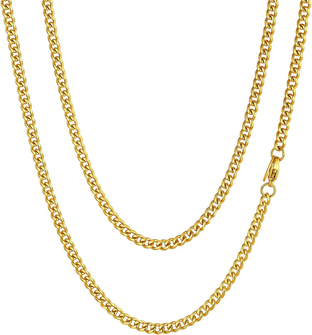 Miami Cuban Chain Necklace for Men Women, 3Mm/6Mm/9Mm/12Mm Width, 316L Stainless