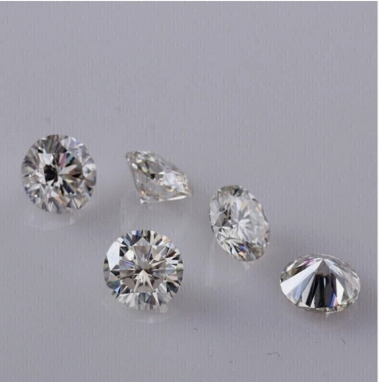 IF Clarity Loose CVD Diamond 0.20 Ct Lab Grown 2.10 mm Round 5 Pcs Lot Certified