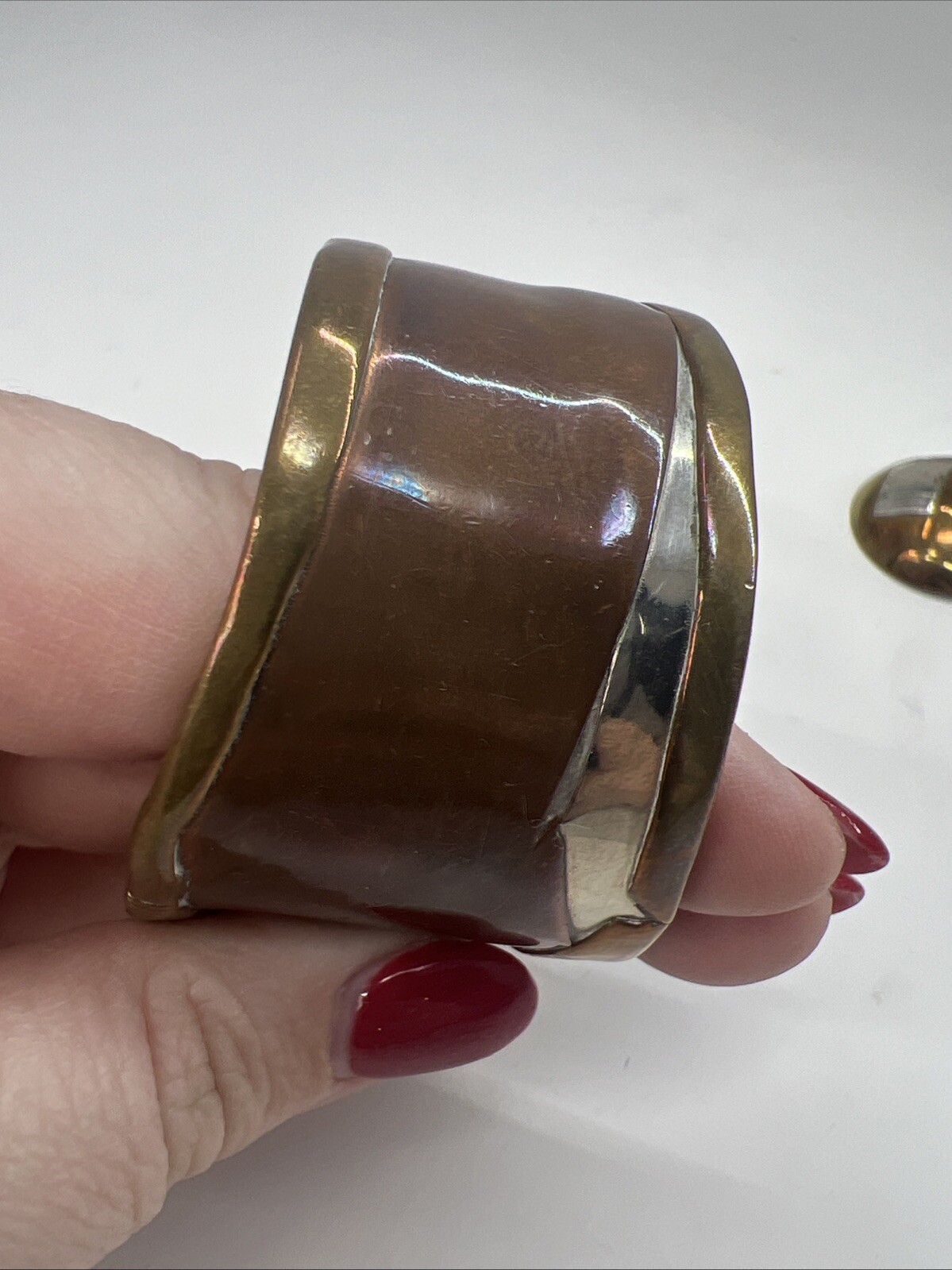 Copper, Brass, Sterling Artisan Earrings And Matching Cuff With Unknown Maker