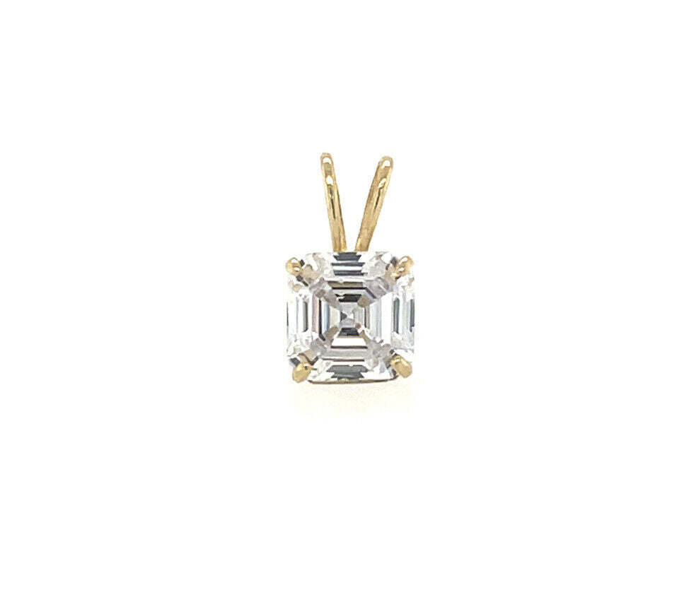 14k Yellow/ White/ Gold Cushion Cut CZ Pendant