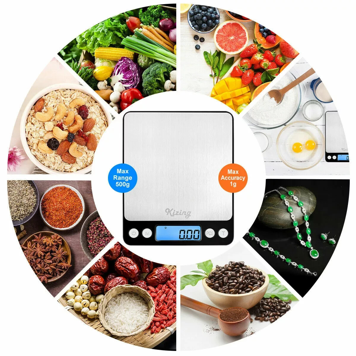 Portable 0.01g – 500g Black Digital Scale Jewelry Pocket Balance Weight Gram LCD
