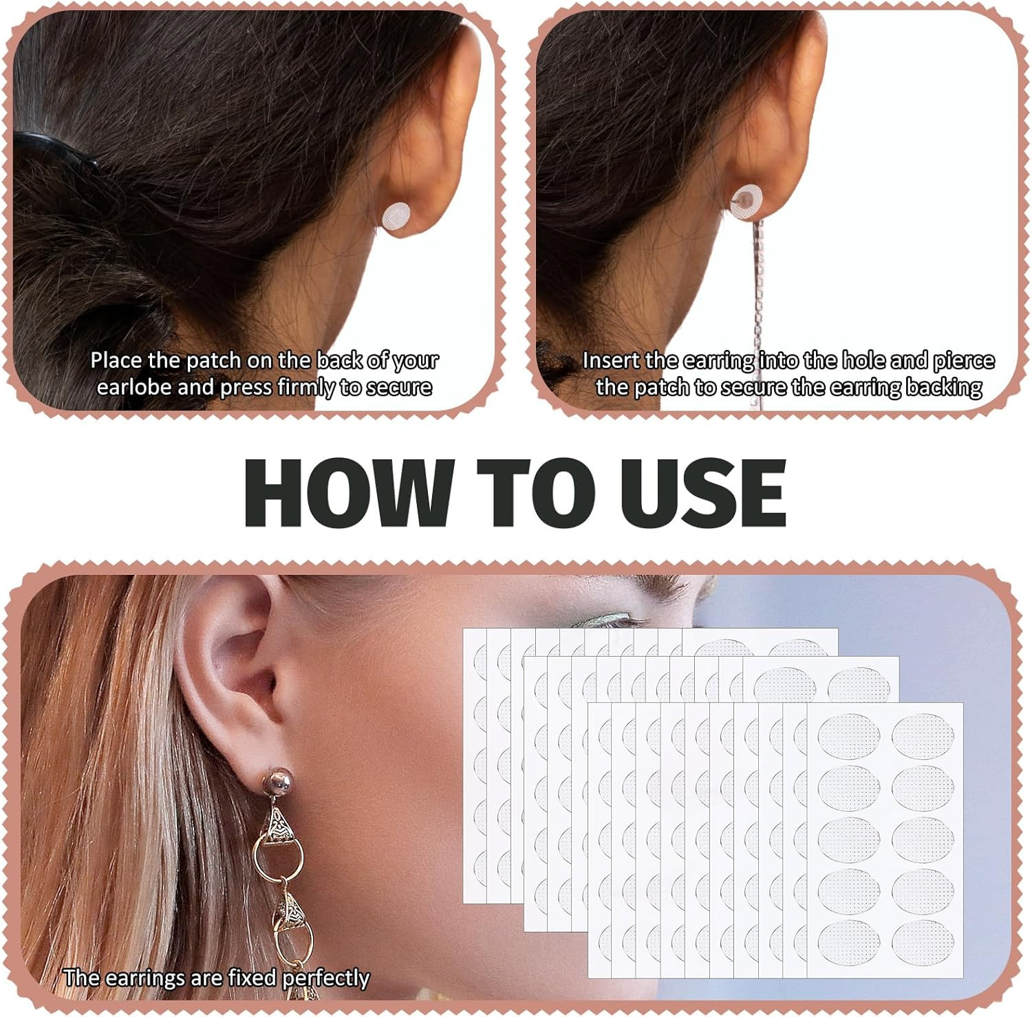 300 Earlobe Support Patches for Heavy Earrings