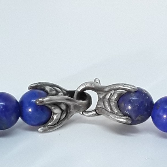 DAVID YURMAN Matrix 8mm Bead lapis lazuli Shinny Spiritual Beads Bracelet 8.5″