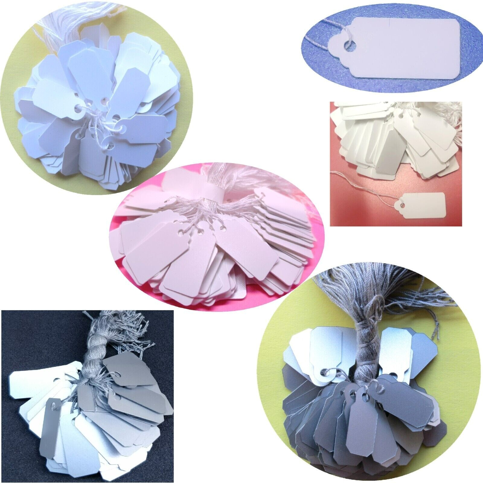 String Price Tags PVC 8×19, 10×22, 13×25 Water Proof Jewelry Sunglass Antiques