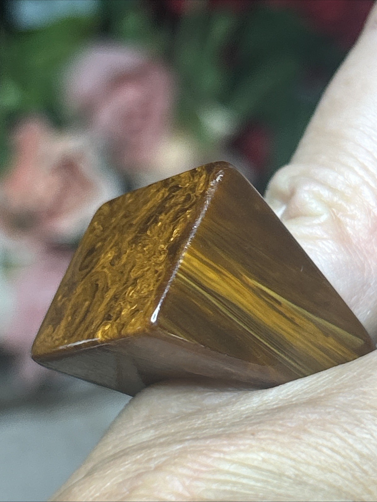 58. Vintage Retro Marbled Rootbeer Brown Bakelite Chunky Ring 5.5s-5.75s