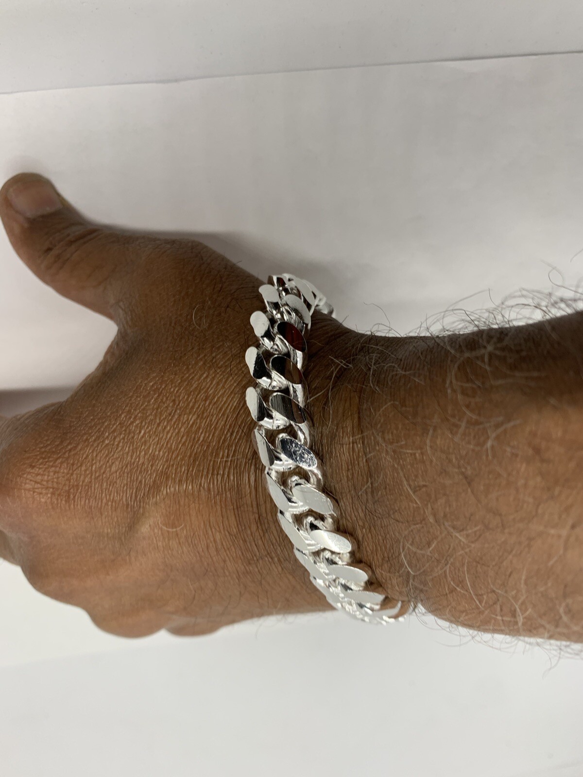 Hand Polished 13mm Solid 925 Silver Miami Cuban Link Men’s Bracelet 8″ 9″ Italy
