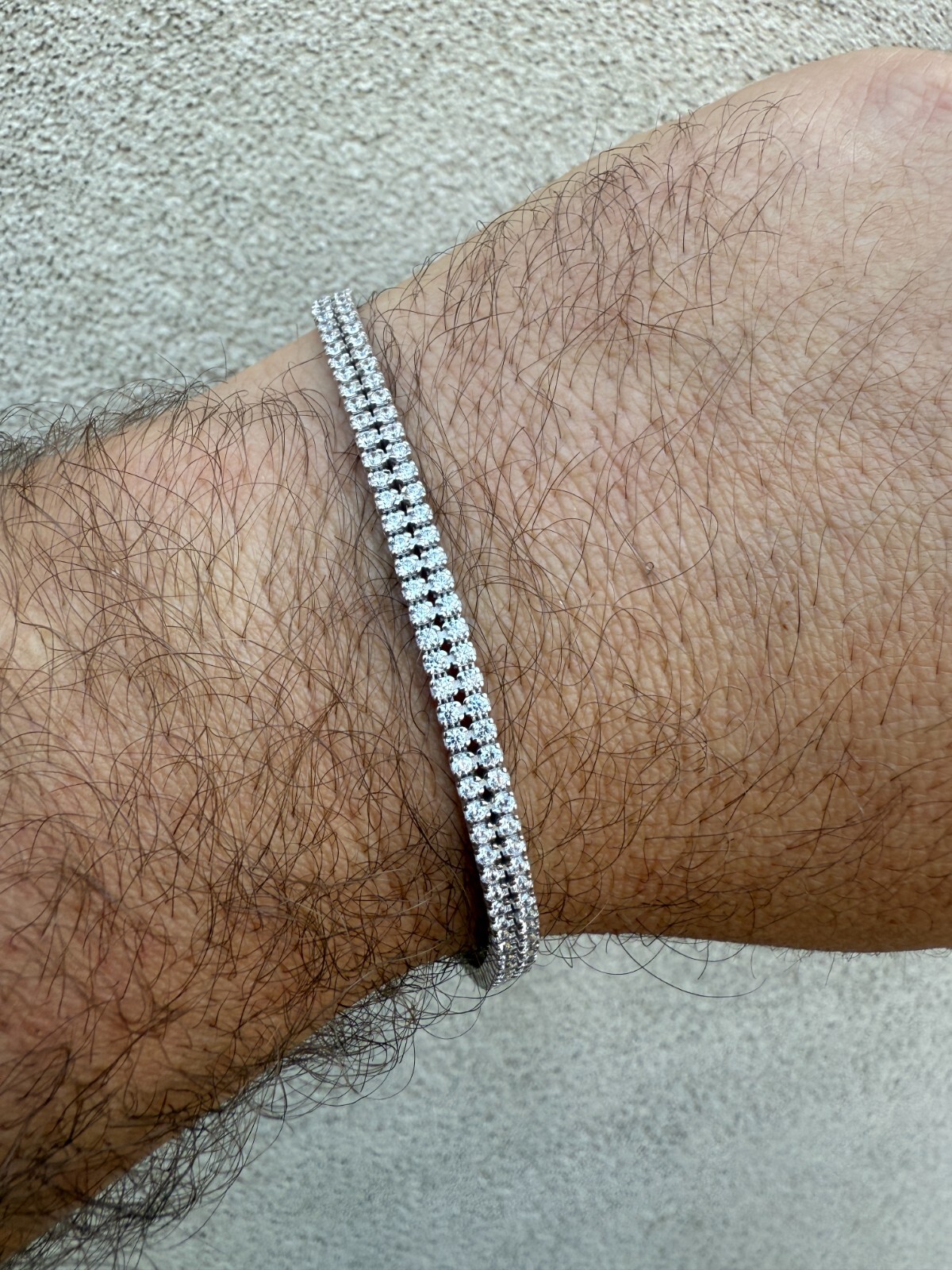 Real 925 Sterling Silver Micro Two Row 4.5mm Tennis Bracelet CZ 6-8″ Iced