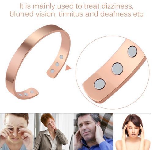 2× Pure Copper Magnetic Bracelet Arthritis Therapy Energy Bangle Pain Relief USA