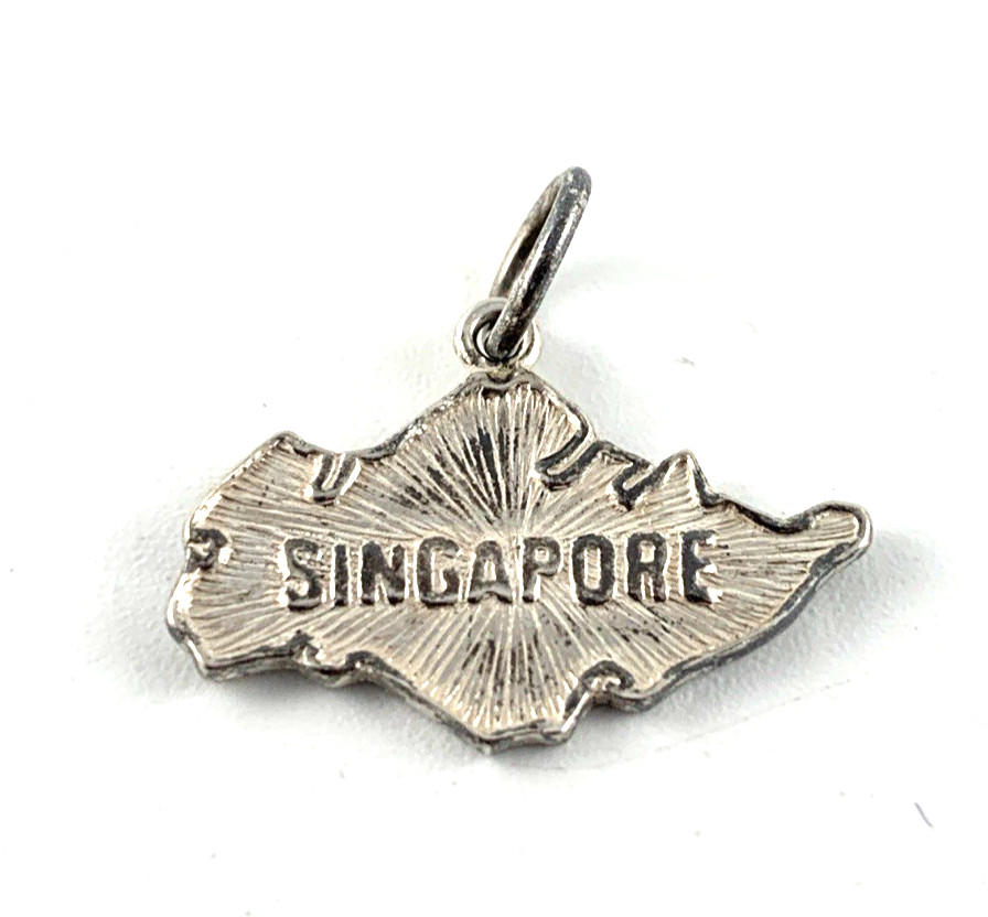 Singapore Sterling Silver Charm | 3/8″ x 3/4″ | New Old Stock | Very Nice