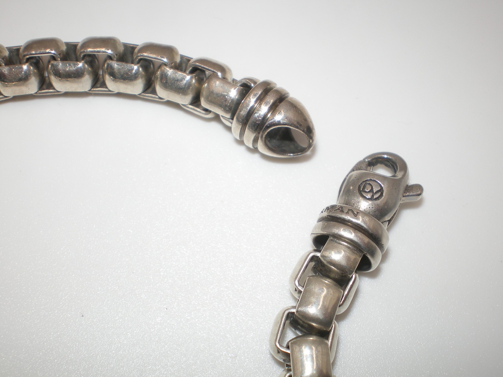 David YURMAN 925 Sterling Silver BOX Chain Bracelet & Pouch 5mm ~ 44.2 gram ~ 8″