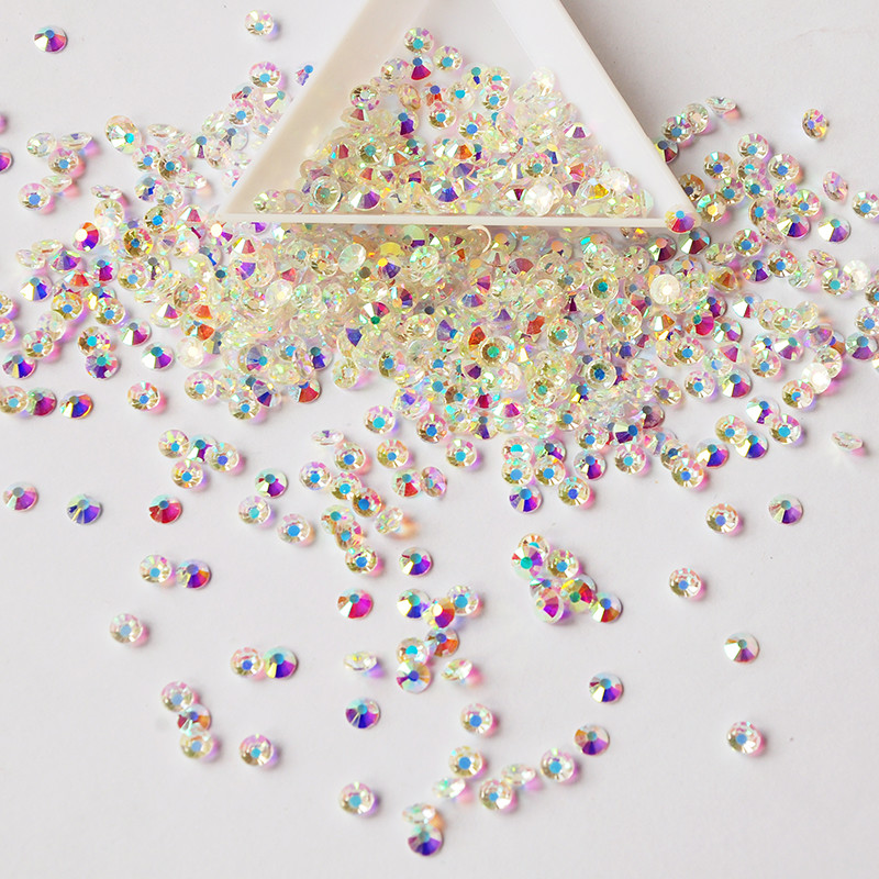 Transparent AB Crystal Non Hotfix Flatback Rhinestones Glass 3D Nail Art Strass