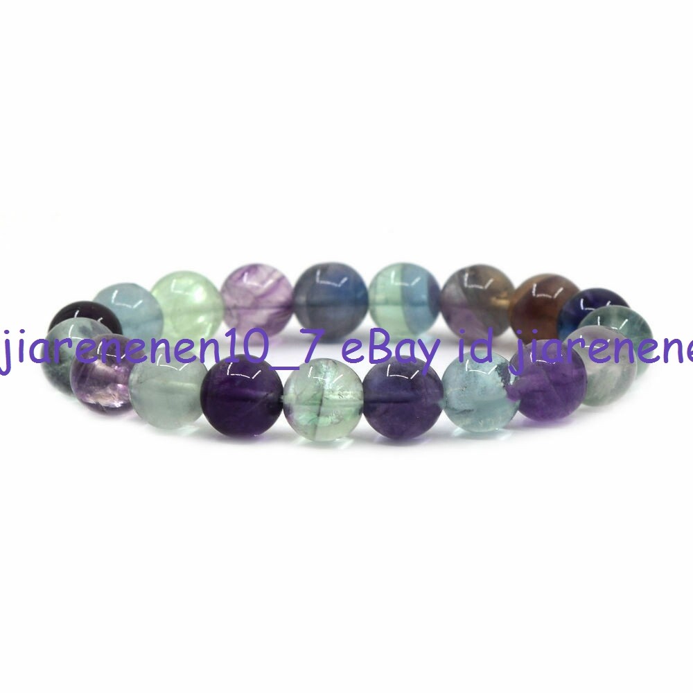 Wholesale Natural 6/8/10/12mm Multicolor Gemstone Round Beads Bracelet 7.5”