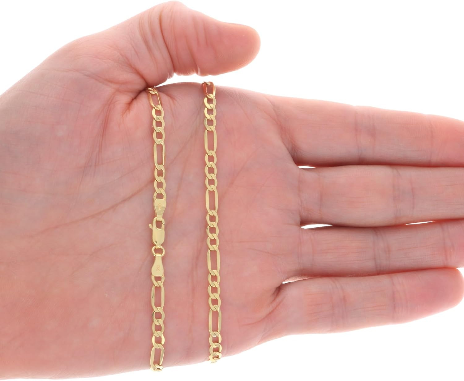 14K Yellow Gold Figaro Link Chain Necklace 4.5mm (16″-30″)