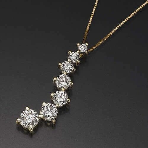 2.10Ct Round Simulated Diamond Halo Engagement Pendant In 14K Yellow Gold Plated
