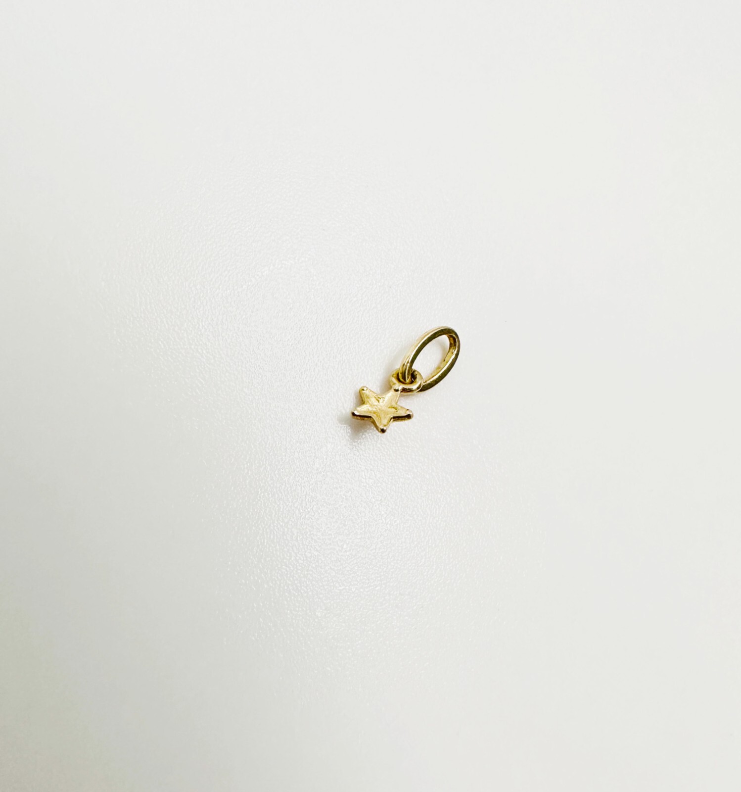 14K Solid Yellow Gold Teeny Tiny – Very Small Beveled Star Charm Pendant 8.5x3mm
