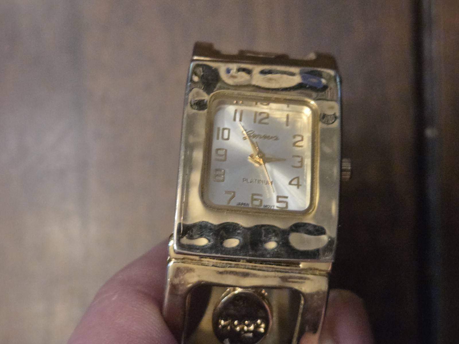 Cuff Watch Geneva Platinum Vintage Excellent Condition!