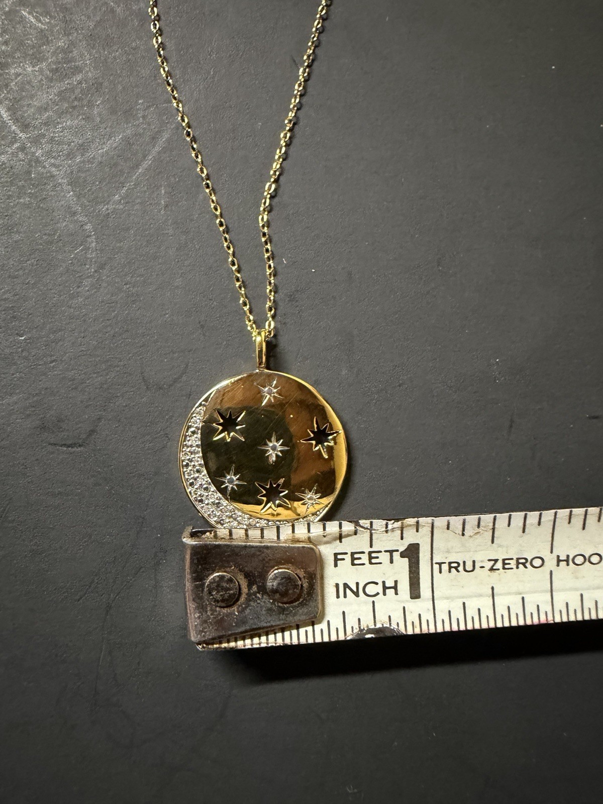 Gold plate over 925 Sterling Silver Celestial Pendant on adjustable chain 18-20”