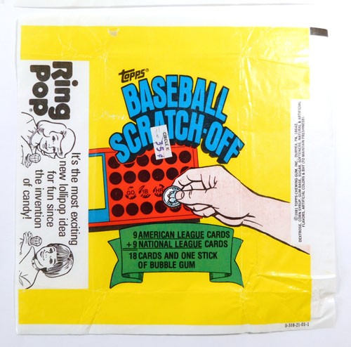(6) 1981 Topps Baseball Scratch-Off Wax Wrappers ~ Ring Pop Variation