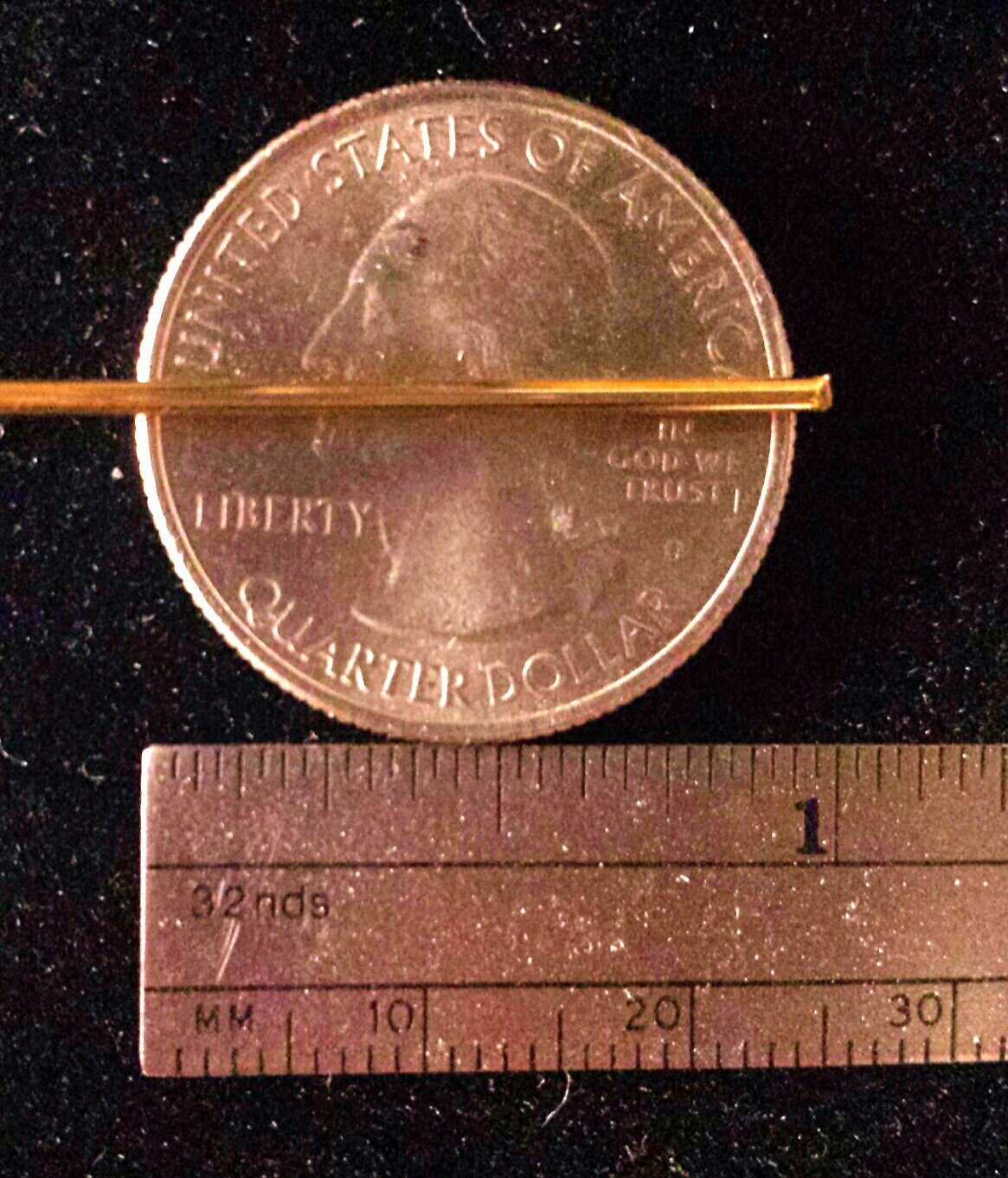 1″ SOLID 24k .999 pure Yellow Gold 16ga 16 gauge STRAIGHT wire Half Hard 1.29mm