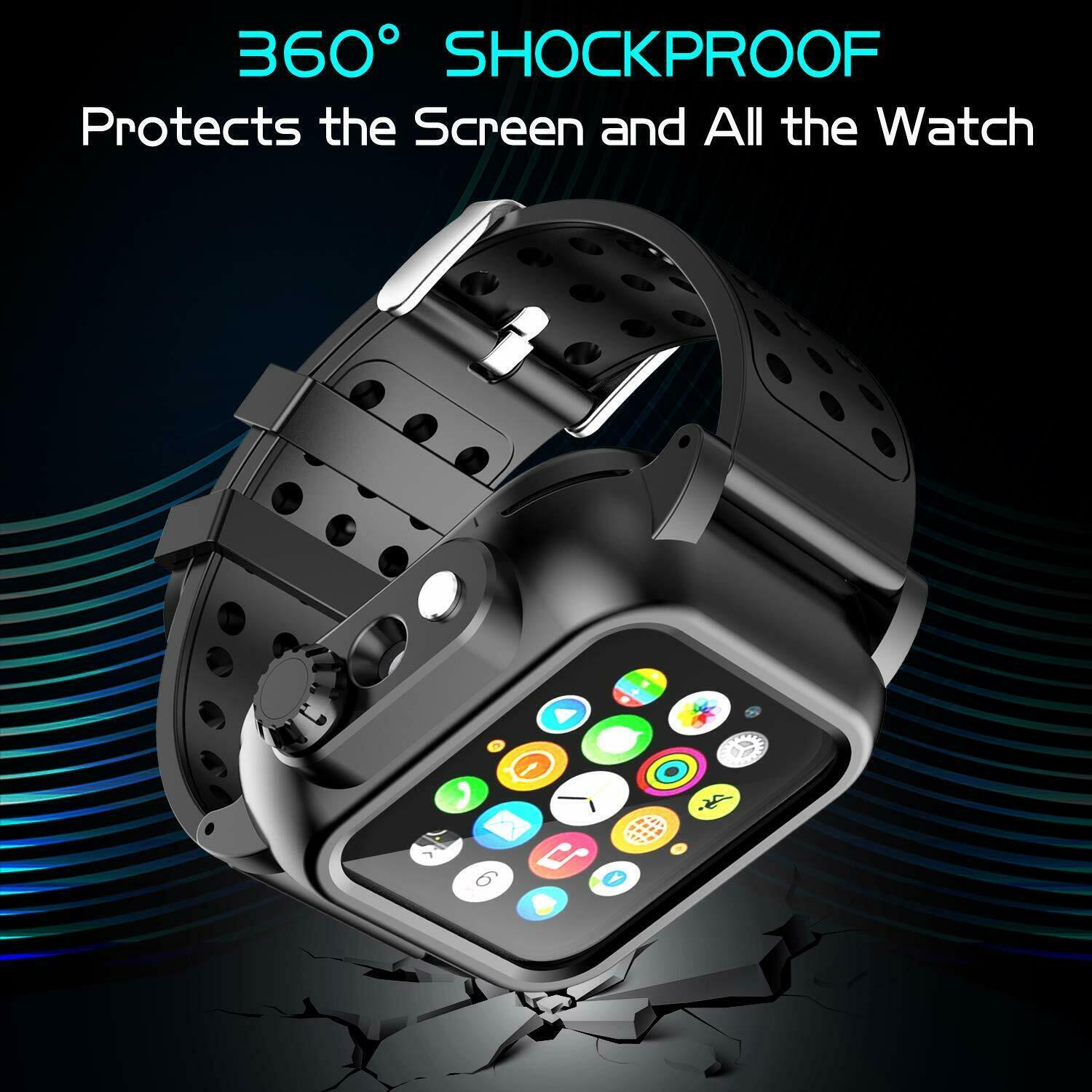 Waterproof Case with Bands Strap For Apple Watch Series 9 8 7 6 5 4 3 44/45MM