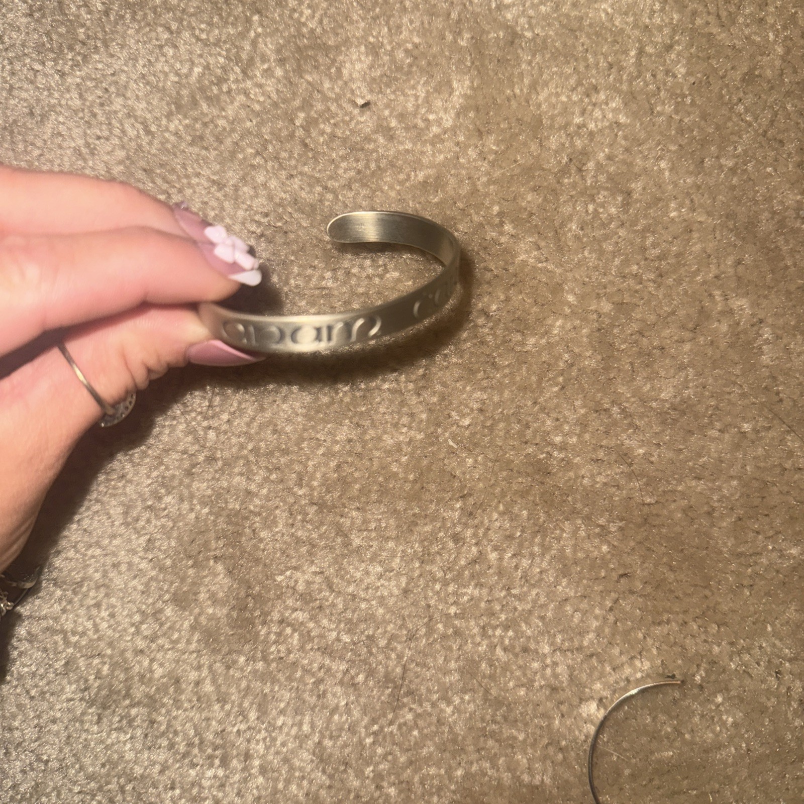 Heavy Sturdy Sterling Silver Irish Bracelet, Inscribed with ‘Mo Anam Cara’ Ga…