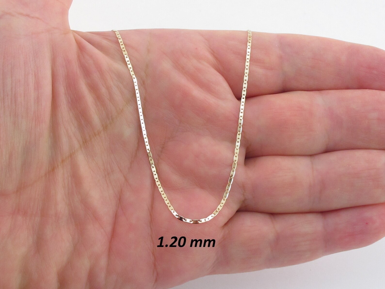 10k Solid Yellow Gold Mariner Anchor Link Chain 16″ To 24″, 1.2 mm To 5.5 mm