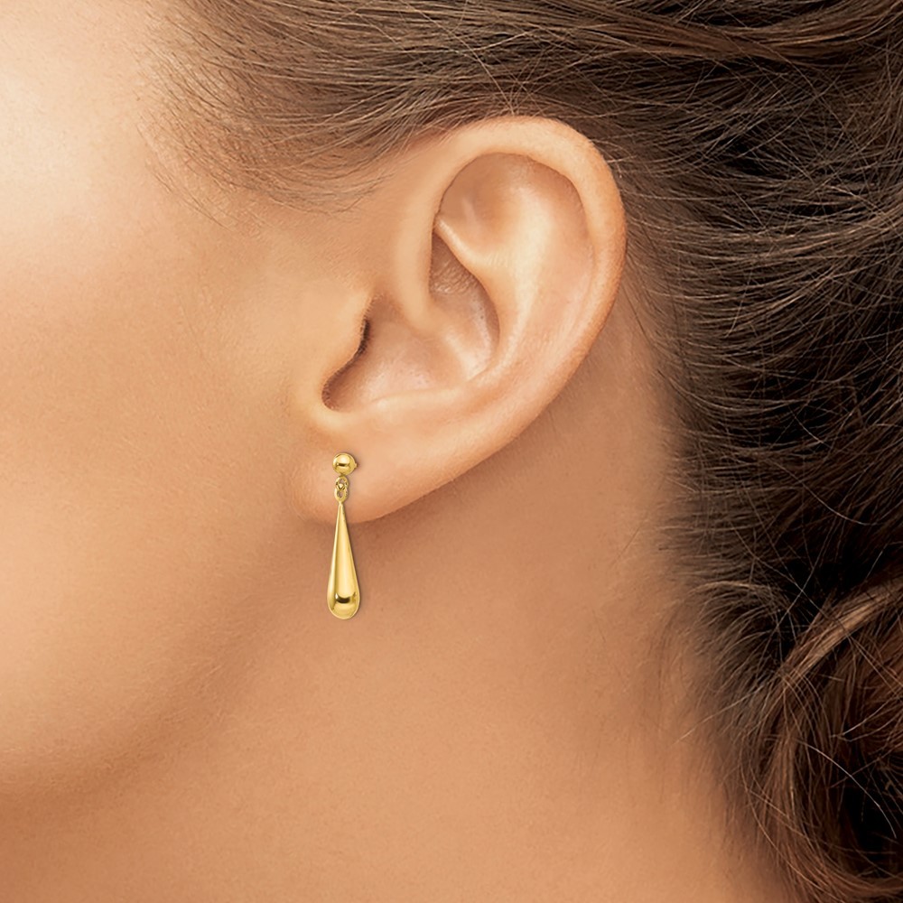 14k Yellow Gold Teardrop Drop and Dangle Earrings for Women 0.55g