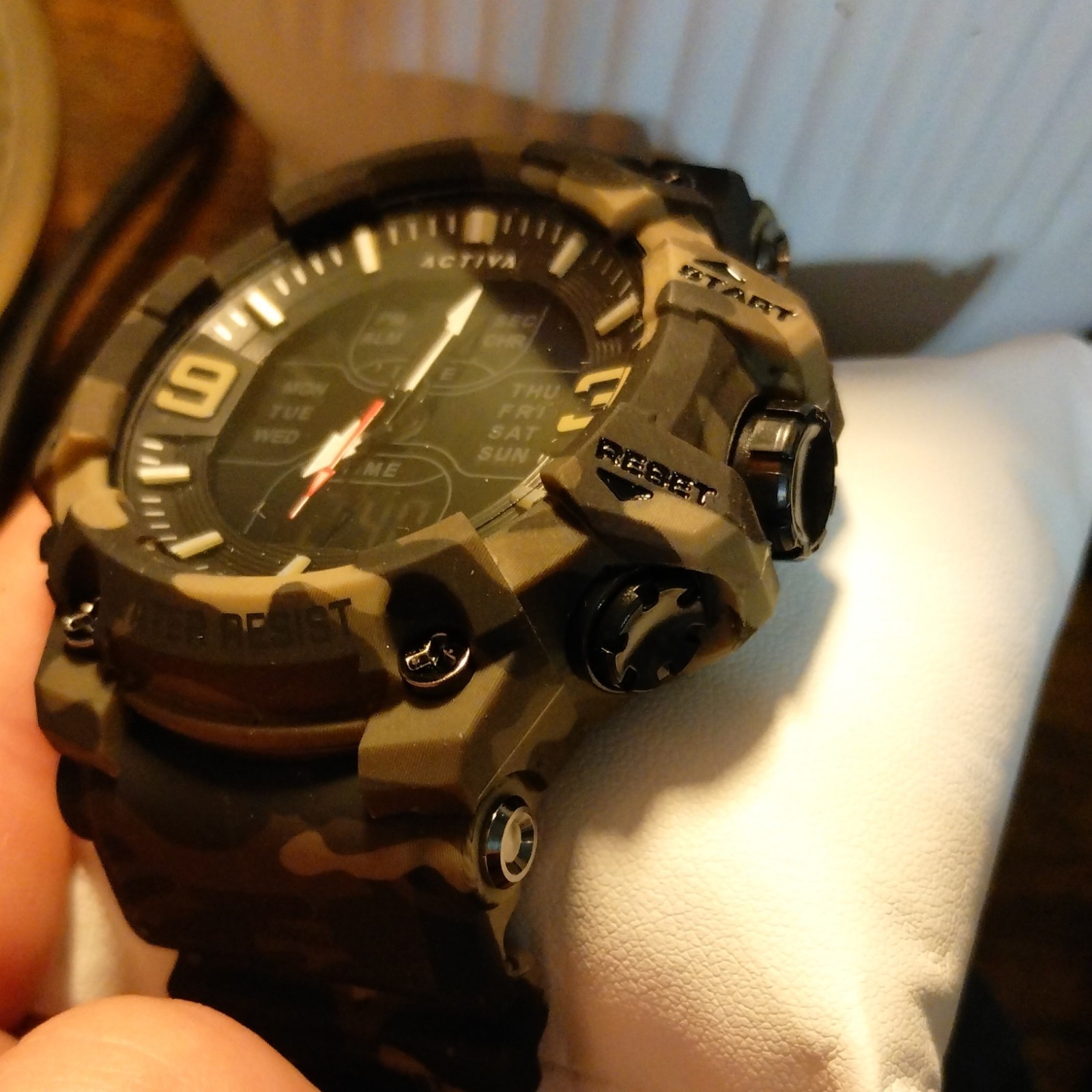ACTIVA X Invicta Men’s Camo Analog-Digital 53mm Quartz Watch Alarm Chrono w/ Box