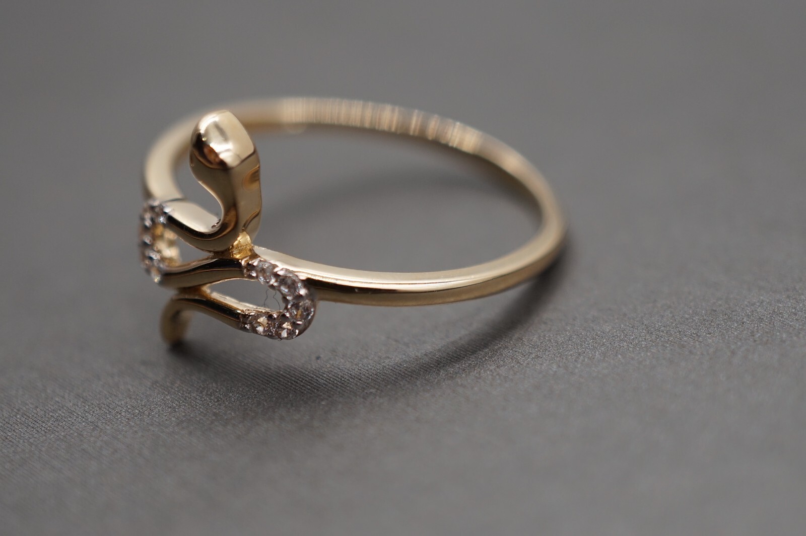 1.00 Ct Round Cut Simulated Diamond Wedding Snake Ring 14k Yellow Gold Plated
