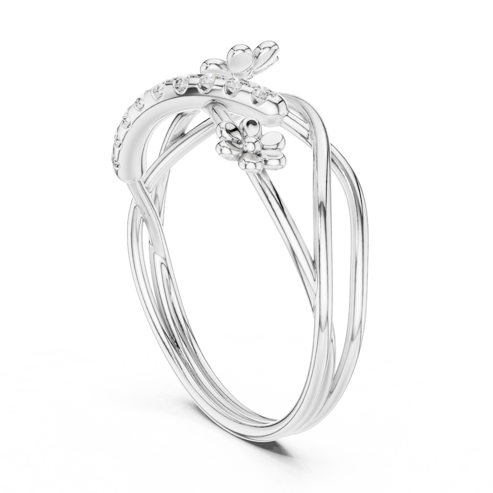Certified VVS1 D Natural Diamond Ring Promise Wedding For Women 14K Gold Over