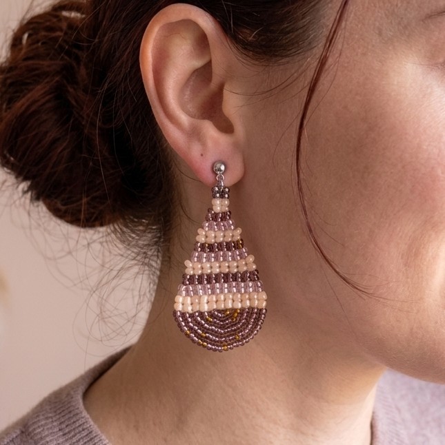Stylish/Alternative Brown Pink Boho Ethnic Style Drop Earrings