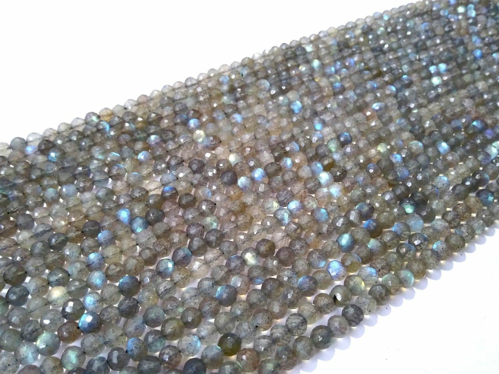 5 Strand Natural Labradorite Round Faceted 5-5.5mm Gemstone Loose Beads 10″inch