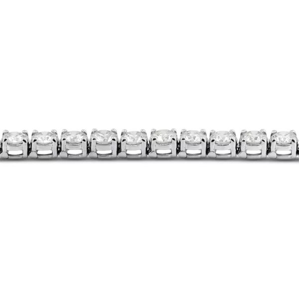 Tennis Bracelet Solid 14K Gold Classic 3.05 Carat Round Lab-Grown Diamond D VVS1