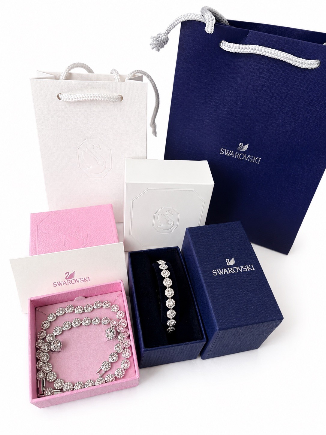 Swarovski Una Angelic Set, Necklace, Earrings & Bracelet, Round Cut 5367853