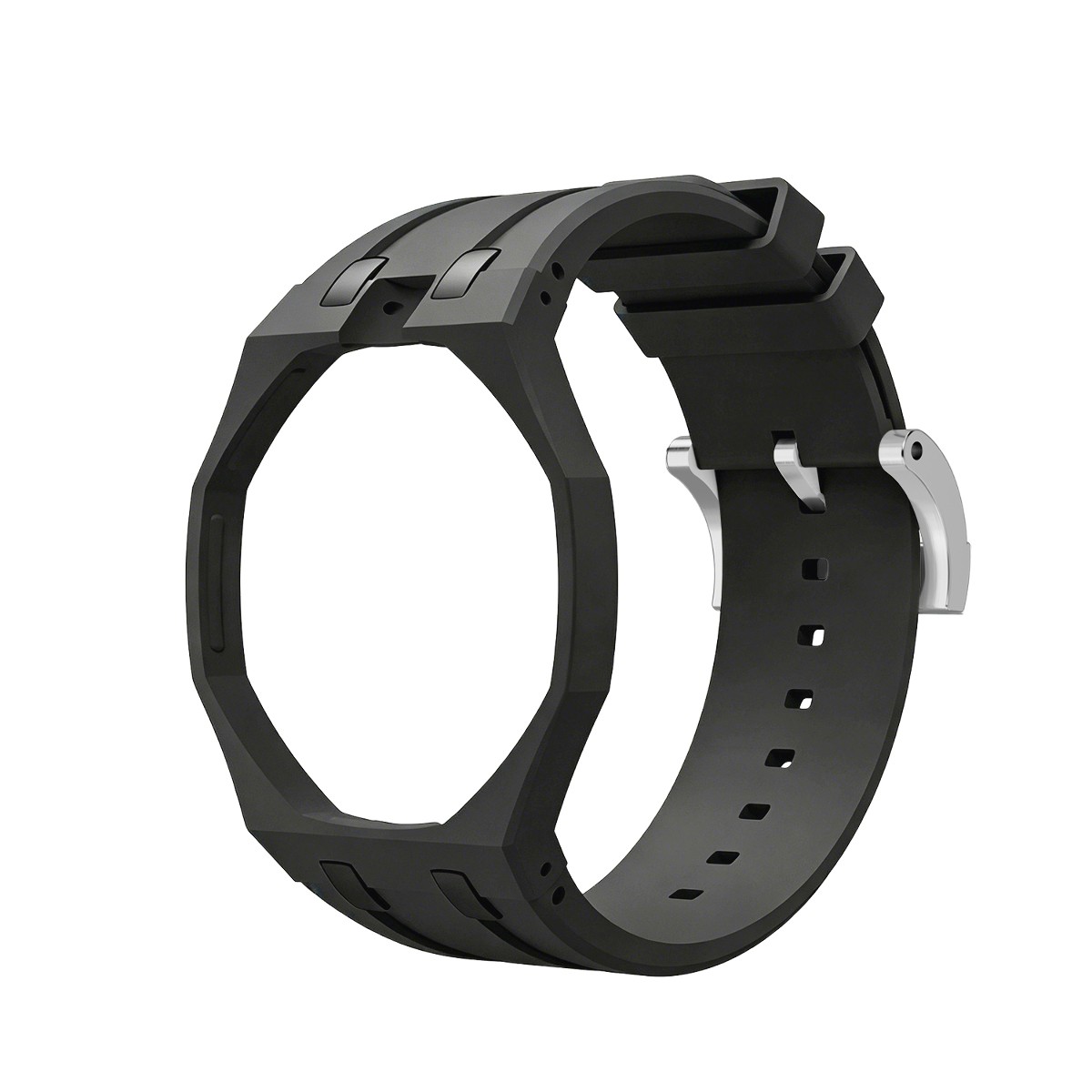 Ceramic Case Silicone Strap Band for Royal Pop AP Swatch Pocket Watch Conversion