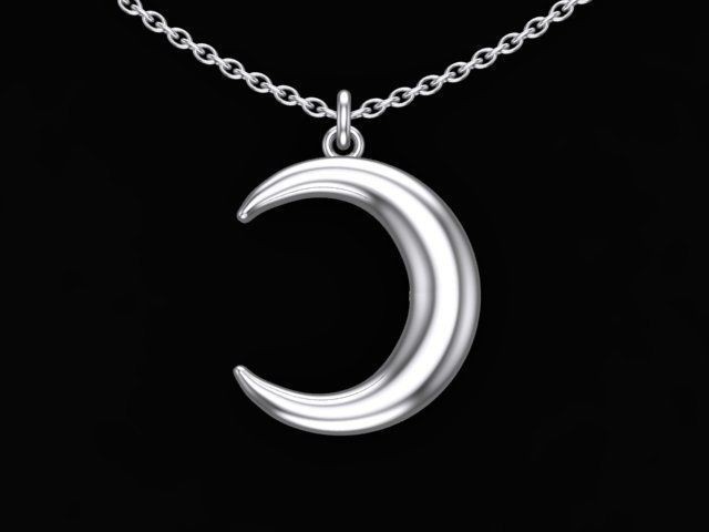 Moon Pendant 999 Fine Silver 20mm