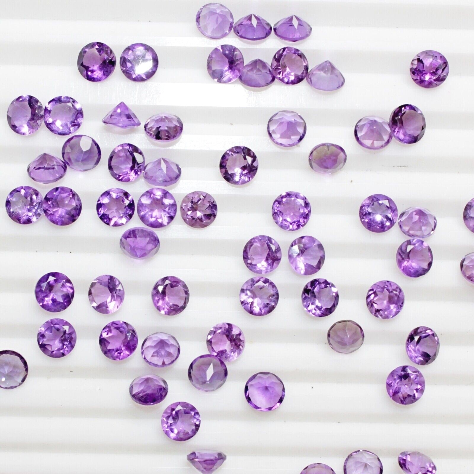 Wholesale Lot 4mm to 7mm Round Cut Natural African Amethyst Calibrated Gemstone