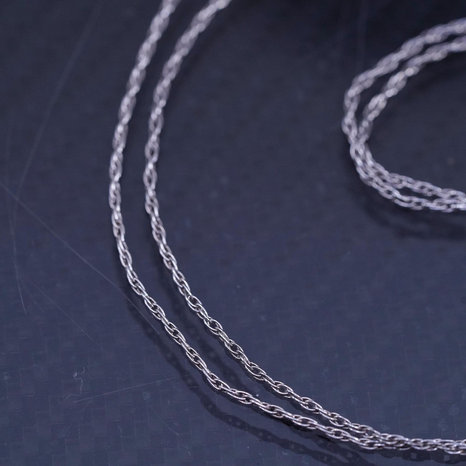 20” 1mm, vintage Italian sterling silver 925 Singapore rope chain necklace