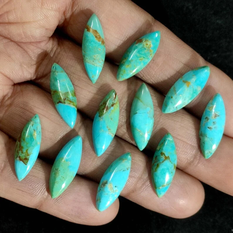[WHOLESALE] BLUE MOHAVE TURQUOISE CABOCHON MARQUISE SHAPE LOOSE GEMSTONE