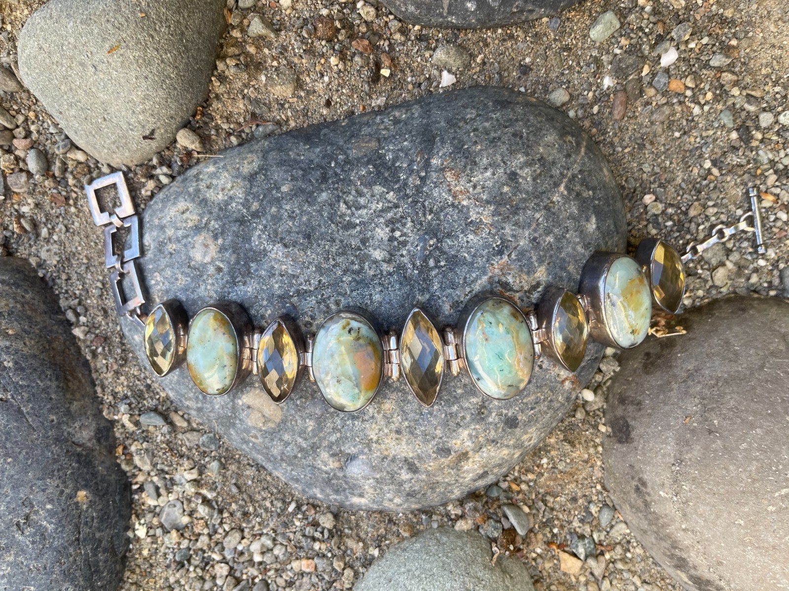Nine stones sterling silver 925 braclet