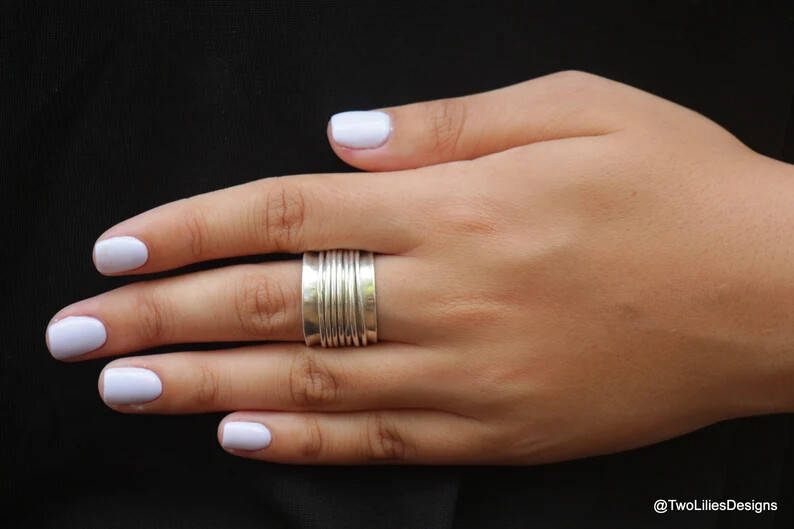 925 Sterling Silver Band &Spinner Meditation Ring Handmade Ring All size-D-83