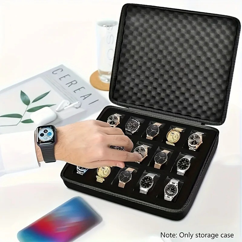15 Slot Watch Storage Box Organizer Case Portable watch Display Cabinet Holder