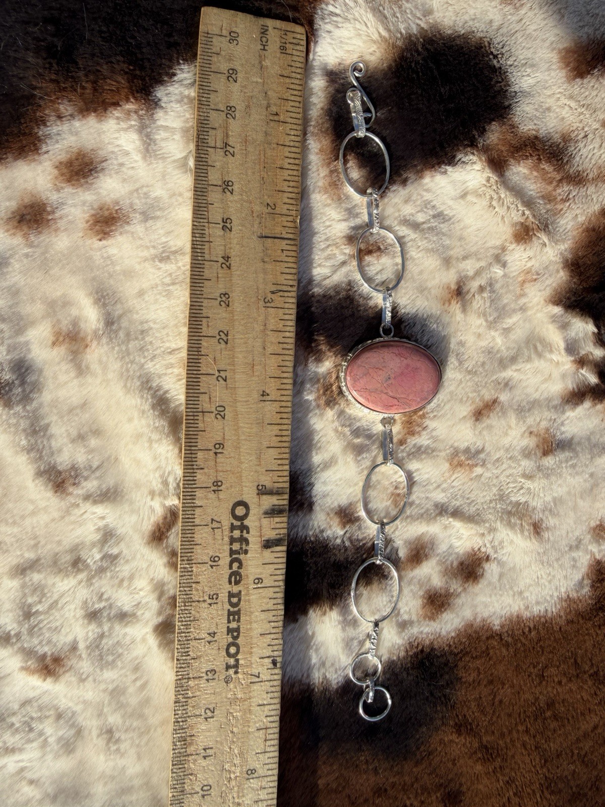 Sterling Silver Pink Gemstone Bracelet