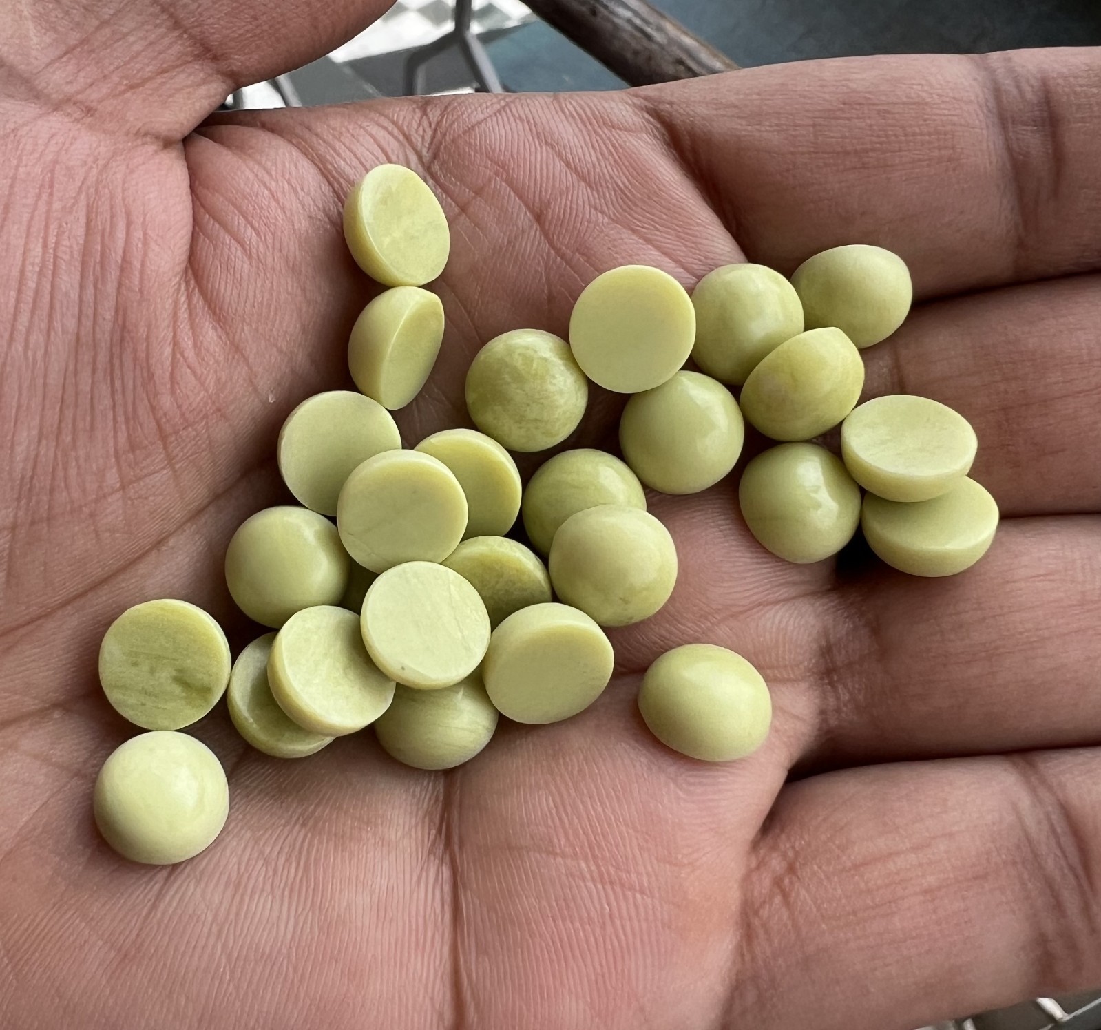 Natural Yellow Serpentine Round 4×4 mm to 20×20 mm Cabochon Loose Gemstone Lot