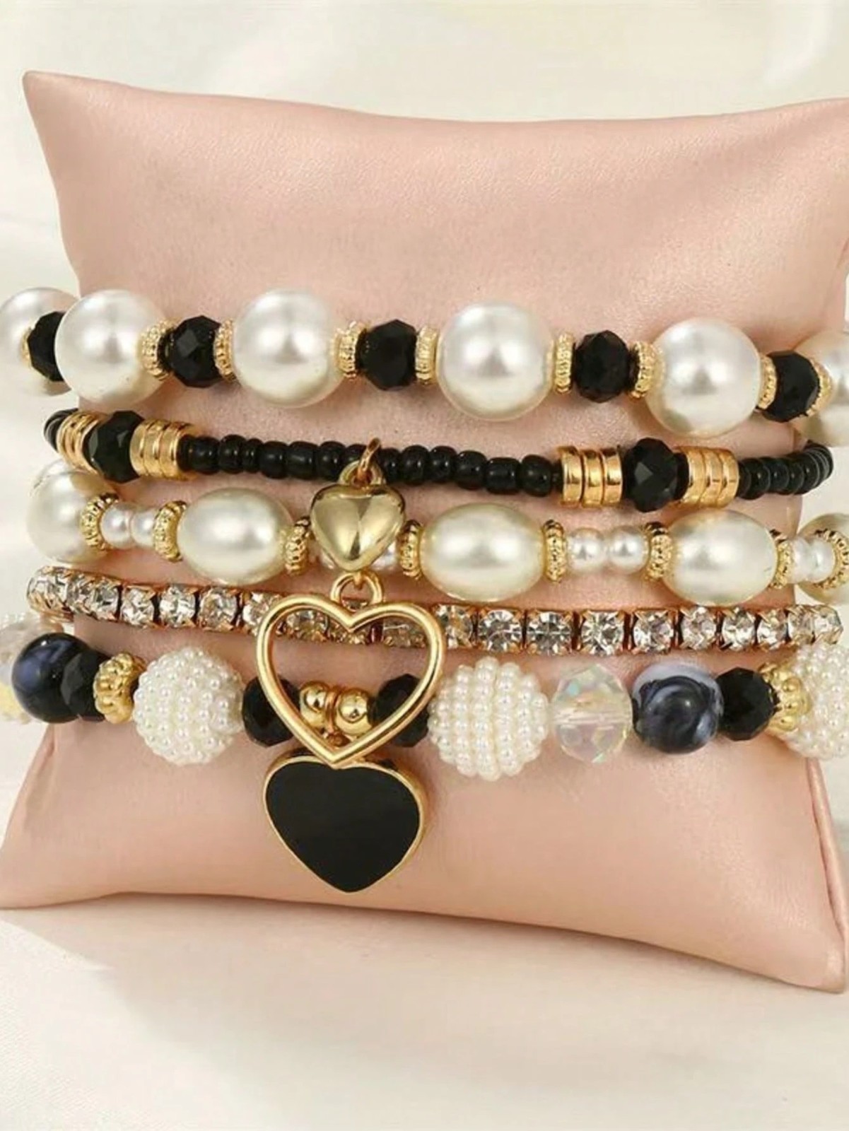 5 PCS Bohemian Stackable Beaded Bracelets Set for Women Girl Multicolor Stretch