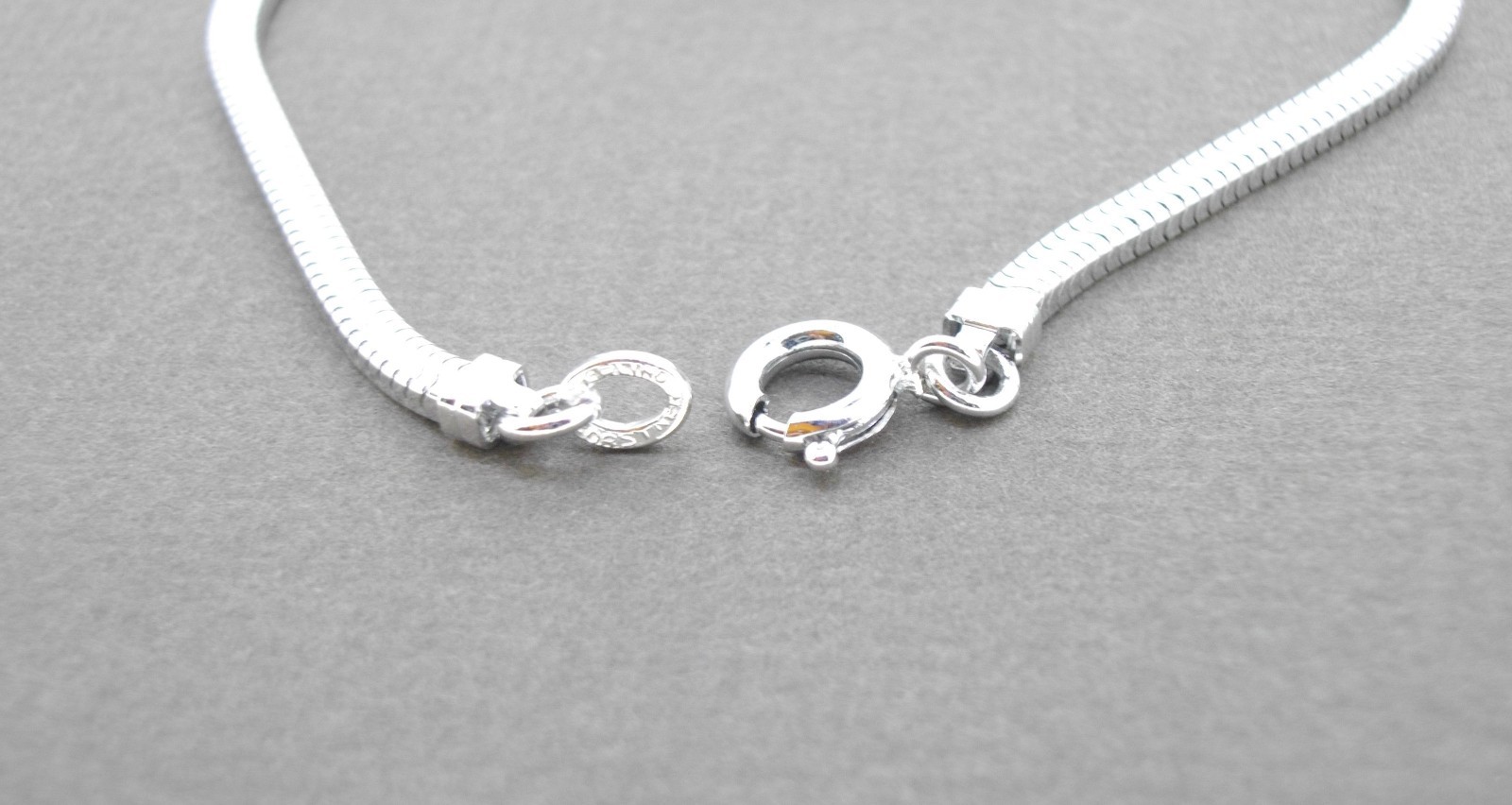 Bracelet Sterling silver ID identification square snake chain 7 inch